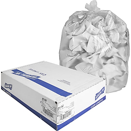Genuine Joe High-Density Can Liners, 0.63 mil, 16 Gallons, 24" x 33", Clear, Box Of 1,000 Liners