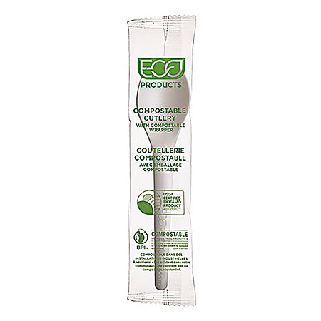Eco-Products Plantware High-Heat PLA Compostable Spoons, 6", White, Pack Of 1,000 Spoons