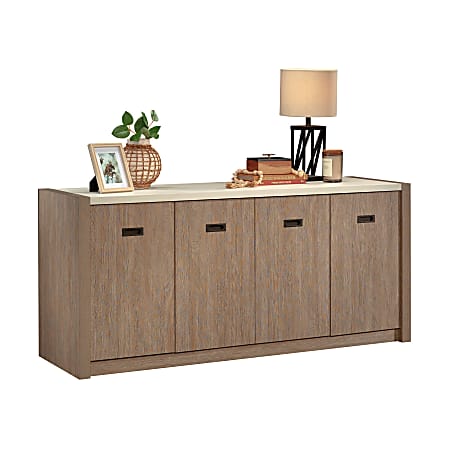 Sauder Dixon City 66 W Computer Desk Credenza With Filing Brushed