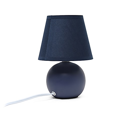 Simple Designs Mini Ceramic Globe Table Lamp 8 1116 H Blue ShadeBlue Base Office Depot