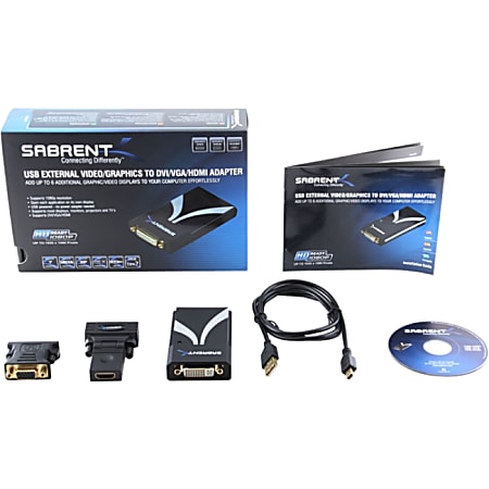 Sabrent USB 3.0 Video Graphics Display Adapter (DVI/HDMI/VGA)