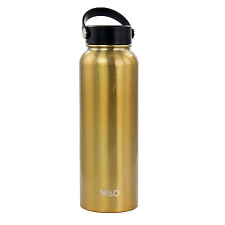 WAO Insulated Thermal Bottle, 38 Oz, Dark Gold