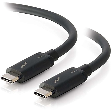 C2G 1.5ft USB C Cable - Thunderbolt 3 Cable - 40Gbps - M/M - 1.50 ft Thunderbolt Data Transfer Cable - Type C Male Thunderbolt 3 - Type C Male Thunderbolt 3 - 40 Gbit/s - Black