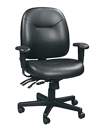 Raynor® 4 x 4 Bonded Leather Task Chair, Black