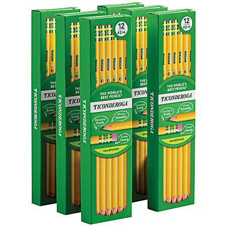 Office Depot® Brand Presharpened Wood Pencils, #2 Medium Soft Lead, Yellow,  Pack Of 24 Pencils 