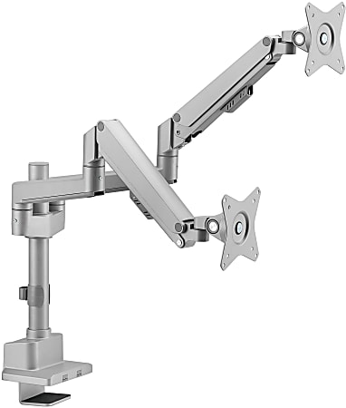 Mount-It! Full Motion Dual Monitor Desk Mount, Silver