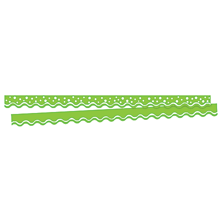 Barker Creek Scalloped-Edge Border Strips, 2 1/4" x 36", Happy Lime, Pre-K To College, Pack Of 26
