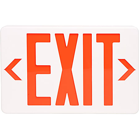Tatco LED Exit Sign with Battery Back-Up, 8 3/4" x 12 1/4" x 2 1/2", White