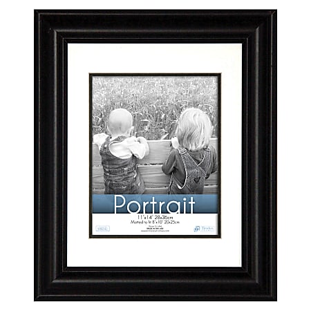 Timeless Frames Lauren Portrait Frame, 11" x 14" With Mat, Black