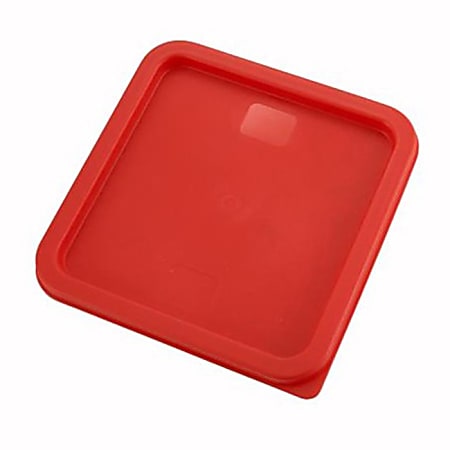 Winco Square Cover For 6- And 8-Qt Food Containers, 9" x 9", Red