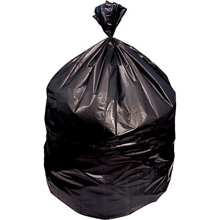 Genuine Joe Strong Economical Trash Bags - 56 gal Capacity - 43"x 48" x 0.87 mil (22 Micron) Thickness - Black - Resin - Waste Disposal - 150 / Carton