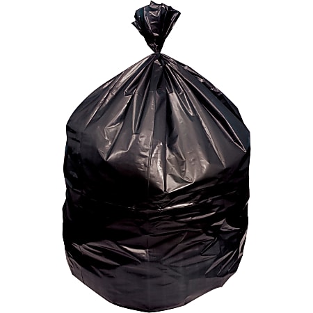 Genuine Joe Strong Economical Trash Bags - 56 gal - 43" Width x 48" Length x 0.87 mil (22 Micron) Thickness - Black - Resin - 150/Carton - Waste Disposal