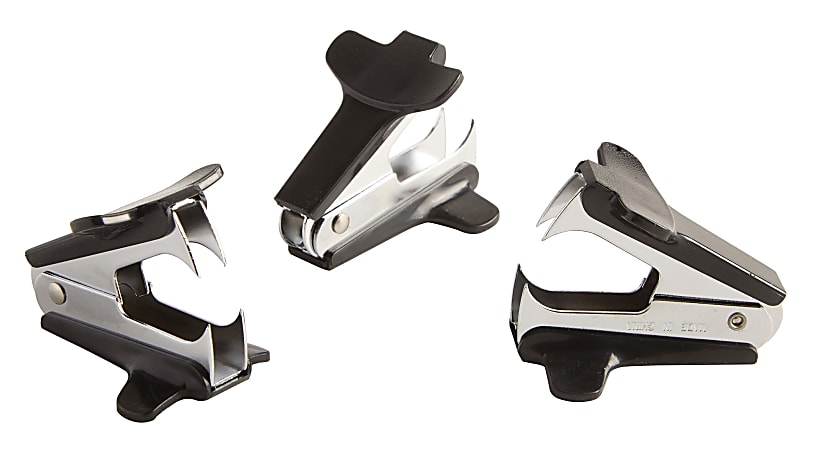 Office Depot&reg; Staple Removers, 2-3/10&rdquo;, Black, Pack Of 3 Removers