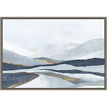 Amanti Art Far Away Land I Mountains by Eva Watts Framed Canvas Wall Art Print, 16”H x 23”W, Greywash