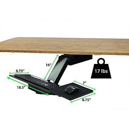 KT2 Ergonomic Sit Stand Under-Desk Computer Keyboard Tray for Standing  Desks accessories holder large adjustable height range angle negative tilt