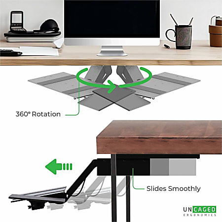 KT2 Ergonomic Sit Stand Under-Desk Computer Keyboard Tray for Standing  Desks accessories holder large adjustable height range angle negative tilt