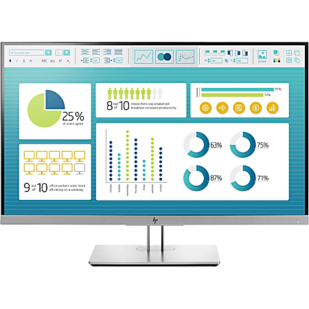 HP Business E273 27" Full HD LED LCD Monitor - 16:9 - 1920 x 1080 - 250 Nit - 5 ms - HDMI - VGA - DisplayPort - USB Hub