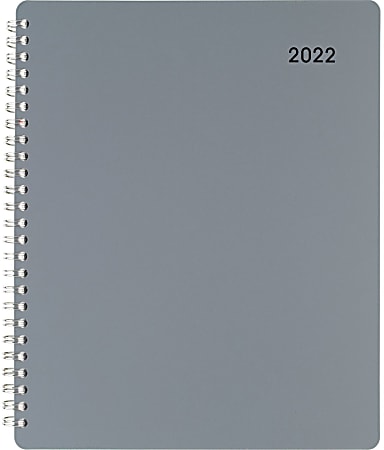 Office Depot® Brand Monthly Planner, 7" x 8-3/4", Silver, January To December 2022, OD001730