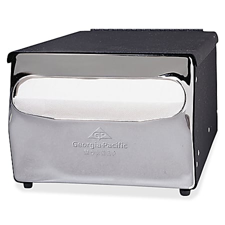 Georgia-Pacific Dixie Dixie Countertop Napkin Dispenser - Full Fold Dispenser - 255 x Napkin - 5.9" Height x 7.9" Width x 11.5" Depth - Steel - Black, Chrome - Durable - 6 / Carton