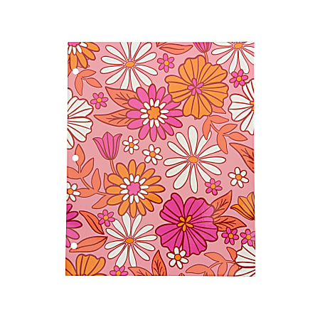 Eccolo BTS 2-Pocket Folder, 8-1/2" x 11", Pink Flowers