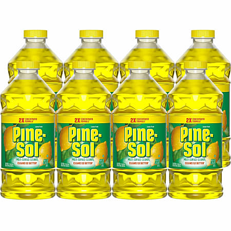 Pine-Sol Multi-Surface Cleaner - For Multi Surface - Concentrate - Liquid - 40 fl oz (1.3 quart) - Lemon Fresh Scent - 8 / Carton - Deodorize, Disinfectant, Dilutable - Yellow