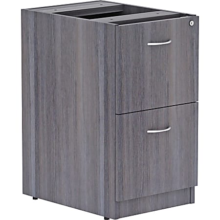 Lorell® Essentials 22"D Vertical Pedestal File Cabinet With 2 File Drawers, Weathered Charcoal