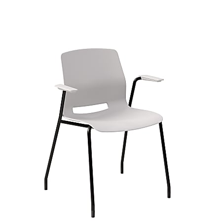 KFI Studios Imme Stack Chair With Arms, Light Gray/Black