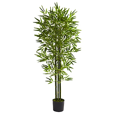 Nearly Natural Bamboo 60”H Plastic UV Resistant Indoor/Outdoor Tree, 60”H x 30”W x 30”D, Green