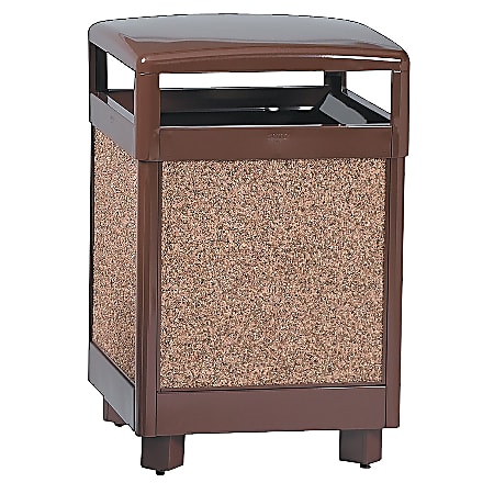 United Receptacle 30% Recycled Hinged Top Litter Receptacle, 38 Gallons, 40" x 26" x 26", Brown