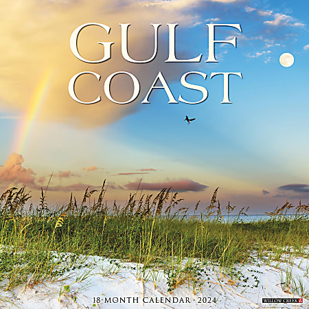 2024 Willow Creek Press Scenic Monthly Wall Calendar, 12" x 12", Gulf Coast, January To December