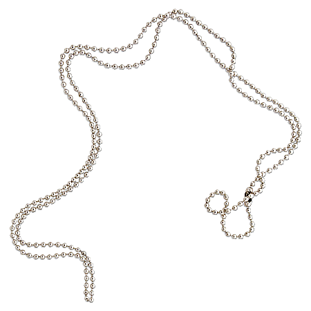 Baumgartens® Beaded ID Chain, 36"L, Silver, Pack Of 25