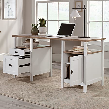 Sauder cottage sales road desk white