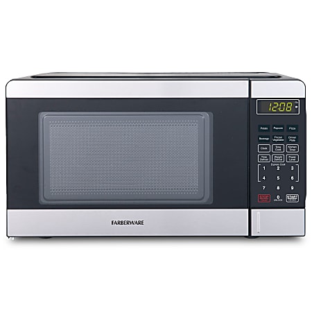 Farberware 700W Compact Microwave Oven, 0.7 Cu. Ft., Silver, Total Qty 1