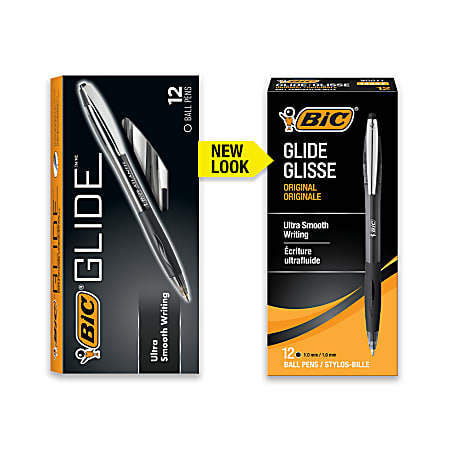 BIC Glide Retractable Ballpoint Pens Medium Point 1.0 mm Clear