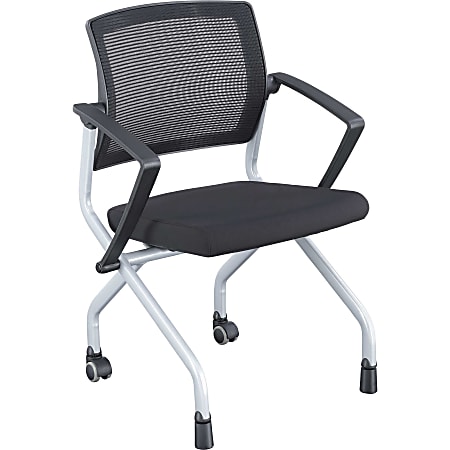 Lorell® Mesh/Fabric Nesting Chair, Black