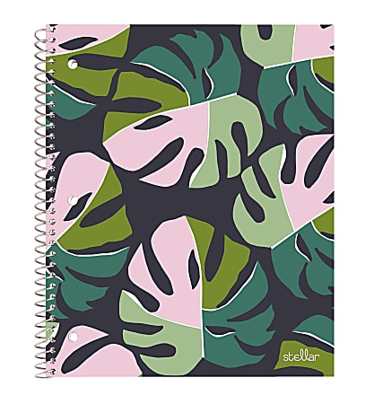Office Depot® Brand Stellar Poly Notebook, 8-1/2" x 11", 1 Subject, College Ruled, 160 Pages (80 Sheets), Palms
