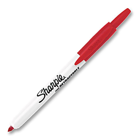 Sharpie Retractable Permanent Marker Red - Office Depot