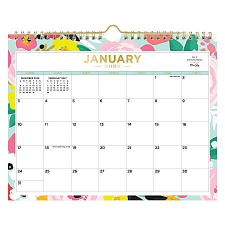 2027 Blue Sky Secret Garden Mint Monthly Wall Calendar, 11x8.75, 0%, Secret Garden Mint, Jan–Dec, RY27