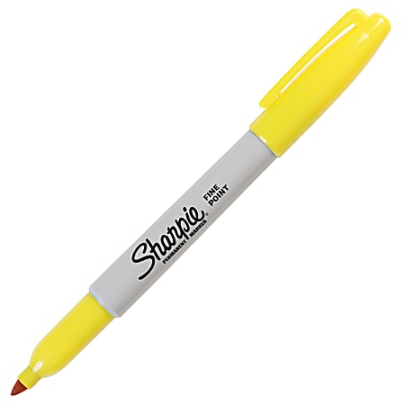 Sharpie Permanent Fine Point Marker Yellow Office Depot