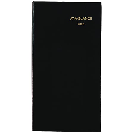AT-A-GLANCE® Fine Diary Weekly/Monthly Pocket Diary, 3" x 6", Black