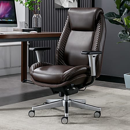 Executive High Back Office Chair in Charcoal Gray Bonded Leather