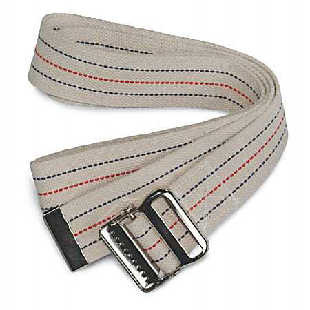 Medline Washable Cotton Gait Belt, Up To 60", Assorted Colors (No Color Choice), Pack Of 6