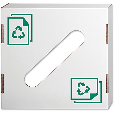 Bankers Box® Waste And Recycling Bin Lids, Paper, 18 1/4" x 18 1/4" x 6", 60% Recycled, White/Green, Pack Of 10