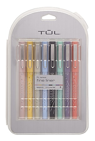 TUL Fine Liner Felt Tip Pen Ultra Fine 0.4 mm Silver Barrel