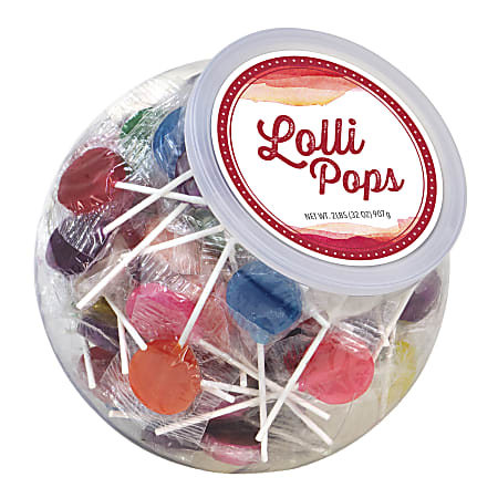 Cyber Sweetz Fruit-Flavored Lollipops Candy Bowl, 2 Lb