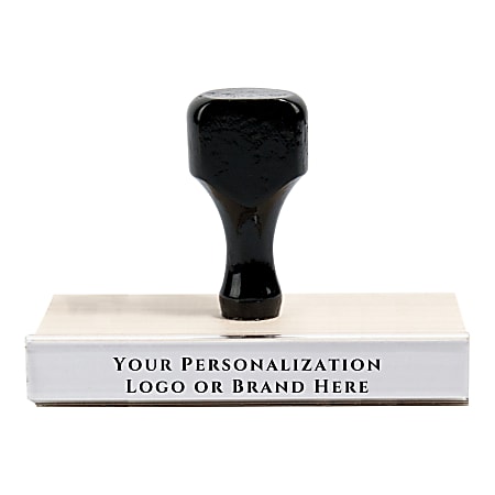 Custom Wood Handle Traditional Rubber Stamp, Rectangle, 1-1/2" x 4"