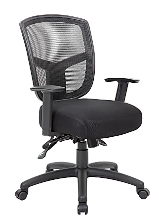 Boss Office Products Contract Mesh Mid Back Task Chair Black ODP