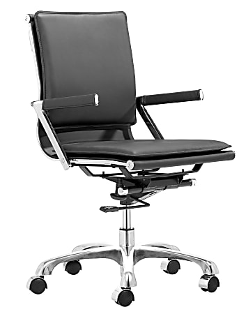 Zuo® Modern Lider Plus Executive Chair, Black/Chrome