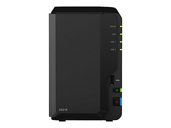 Synology DiskStation DS218 SAN/NAS Storage System - Realtek RTD1296 1.40 GHz - 2 x HDD Supported - 24 TB Supported HDD Capacity - 2 x SSD Supported - 2 GB RAM - Serial ATA Controller