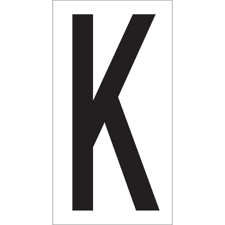 Office Depot® Brand Vinyl Warehouse Labels, DL9310K, Letter K, 3 1/2